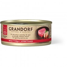 GRANDORF консервы д/кошек Филе тунца с креветками 70 г