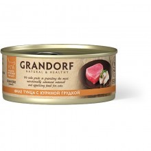 GRANDORF консервы д/кошек Филе тунца с куриной грудкой 70 г