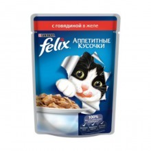 FELIX корм д/кошек Аппетитные кусочки Говядина в желе 85 г