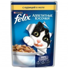 FELIX корм д/кошек Аппетитные кусочки Курица в желе 85 г