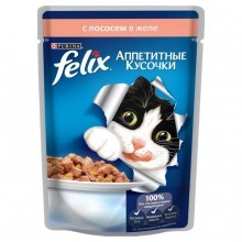FELIX корм д/кошек Аппетитные кусочки Лосось в желе 85 г