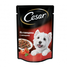 CESAR корм д/собак Говядина с овощами соус 85г
