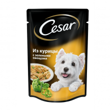 CESAR корм д/собак Курица с зелеными овощами соус 85 г
